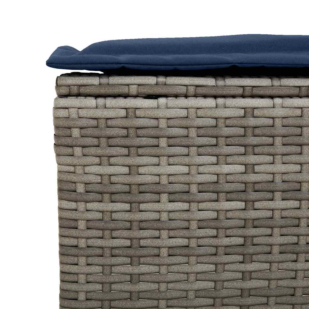 6-tlg. Garten-Sofagarnitur mit Kissen Grau Poly Rattan